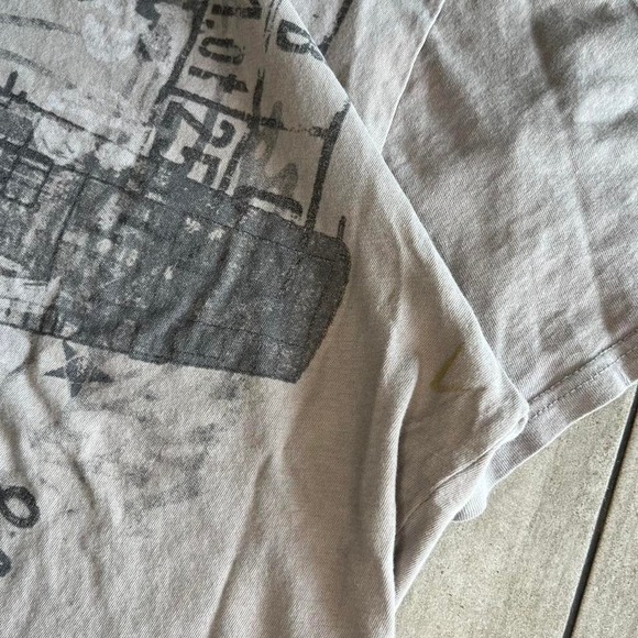 Foundry Supply Co Mens 2XL Grey Graphic Tee Airplane Blueprint Distressed Shirt - Picture 5 of 8